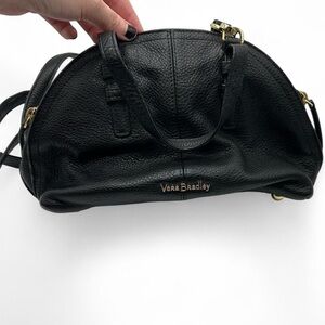 Whimsigoth Vera Bradley Black Leather Floral Crossbody Bag